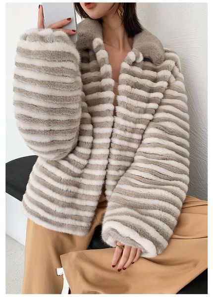 women's fur & faux hdhohr 2021 winter real mink coats fashion genuine leather color block knitted jacket outerwear, Black
women's fur & faux hdhohr 2021 winter real mink coats fashion genuine leather color block knitted jacket outerwear, Black