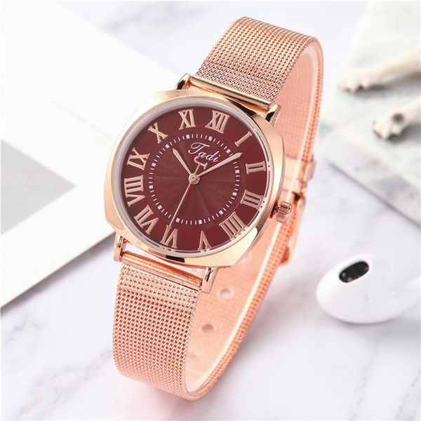 wristwatches women's watch fashion rose gold mesh belt unique design ladies casual steel quartz roman scale reloj femenino, Slivery;brown
wristwatches women's watch fashion rose gold mesh belt unique design ladies casual steel quartz roman scale reloj femenino, Slivery;brown