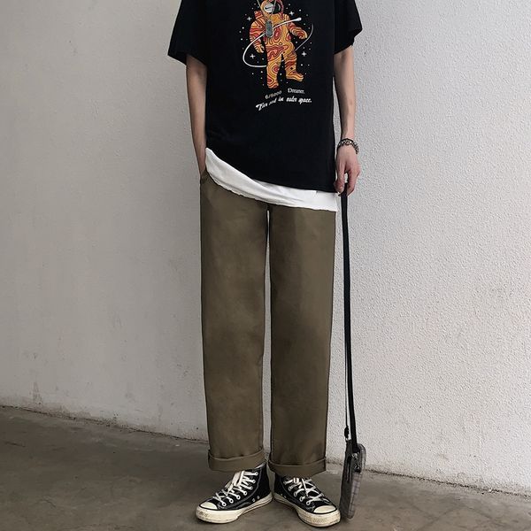 Men Casual Pants Solid Leisure Loose XXL Ins Harajuku Mens Korean Style All-match Straight Pant High Street Drawstring Fashion, Black
Men Casual Pants Solid Leisure Loose XXL Ins Harajuku Mens Korean Style All-match Straight Pant High Street Drawstring Fashion, Black