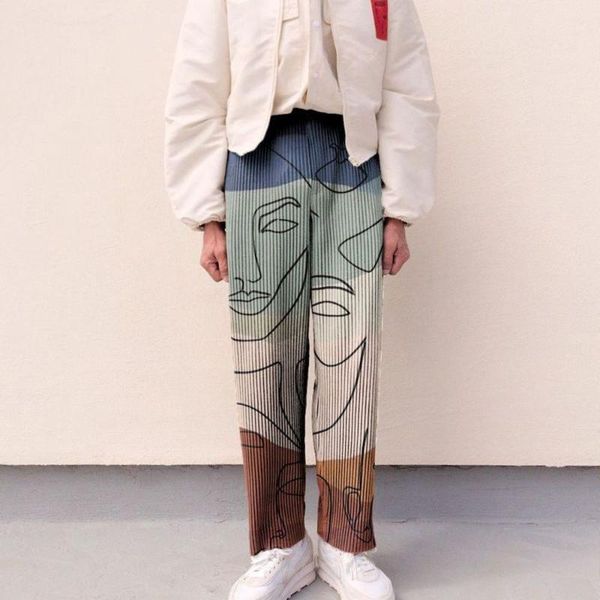 men's pants 2021 spring america straight abstract figures print mid-waist men youth trend corduroy casual trousers bottoms streetwear, Black
men's pants 2021 spring america straight abstract figures print mid-waist men youth trend corduroy casual trousers bottoms streetwear, Black