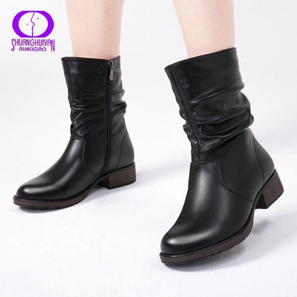 winter warm pleated ankle boots women casual thick pu short plush snow shoes female black med heels platform
winter warm pleated ankle boots women casual thick pu short plush snow shoes female black med heels platform