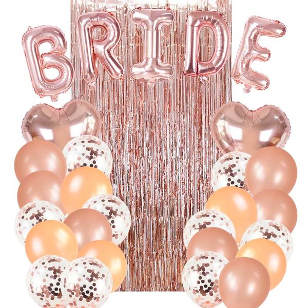 1set rose gold bride foil balloons kit bridal shower bachelor theme party background decoration wedding curtain plies
1set rose gold bride foil balloons kit bridal shower bachelor theme party background decoration wedding curtain plies