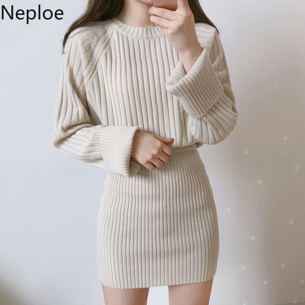neploe women 2 piece sets solid o-neck long sleeve sweater slim bodycon mini skirt korean fashion knit suit two-piece set 210422, White
neploe women 2 piece sets solid o-neck long sleeve sweater slim bodycon mini skirt korean fashion knit suit two-piece set 210422, White