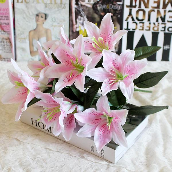 decorative flowers & wreaths 10 heads silk flower artificial lily european multicolor fake bridal bouquet wedding home party decoration
decorative flowers & wreaths 10 heads silk flower artificial lily european multicolor fake bridal bouquet wedding home party decoration