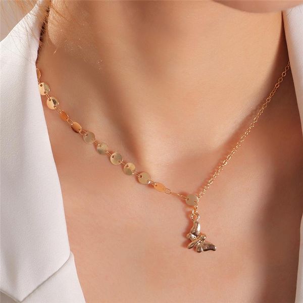 pendant necklaces fashion asymmetric gold chain metal necklace charming female butterfly jewelry elegant girl party accessories gift, Silver
pendant necklaces fashion asymmetric gold chain metal necklace charming female butterfly jewelry elegant girl party accessories gift, Silver