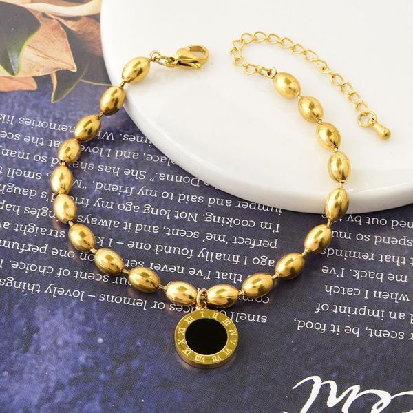 charm bracelets fashion roman alphabet round brand pendant bracelet 18k gold titanium stainless steel bead does not fade, Golden;silver
charm bracelets fashion roman alphabet round brand pendant bracelet 18k gold titanium stainless steel bead does not fade, Golden;silver
