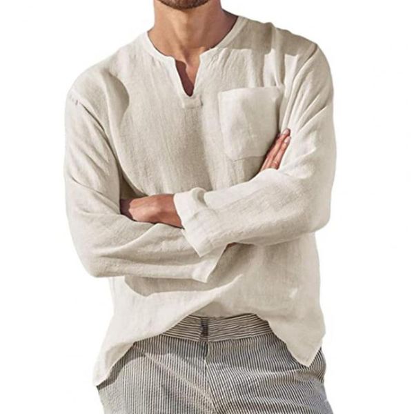 casual men shirt long sleeve solid color v neck pocket loose t-shirt for work beach style 2021 men's t-shirts, White;black
casual men shirt long sleeve solid color v neck pocket loose t-shirt for work beach style 2021 men's t-shirts, White;black