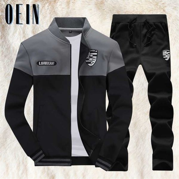 oein autumn men 2 piece sets patchwork tracksuits sportswear mens zipper jacket + pant tracksuit male sweatshirt casual suit set 211220, Gray
oein autumn men 2 piece sets patchwork tracksuits sportswear mens zipper jacket + pant tracksuit male sweatshirt casual suit set 211220, Gray