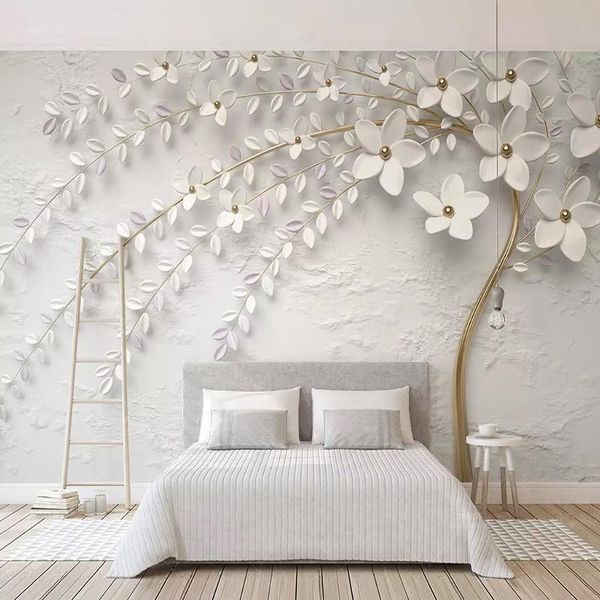 wallpapers dropship custom mural wallpaper 3d stereo embossed white flower branch po wall paper bedroom home decor papel de parede 
wallpapers dropship custom mural wallpaper 3d stereo embossed white flower branch po wall paper bedroom home decor papel de parede