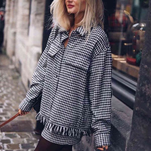 women's jackets molan women plaid vintage stylish loose fashion long sleeve pockets frayed tassel coat female outerwear chic mp7l, Black;brown
women's jackets molan women plaid vintage stylish loose fashion long sleeve pockets frayed tassel coat female outerwear chic mp7l, Black;brown
