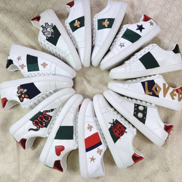 men women sneaker casual shoes bee snake tiger leather sneakers ace embroidery stripes shoe designer walking sports trainers, Black
men women sneaker casual shoes bee snake tiger leather sneakers ace embroidery stripes shoe designer walking sports trainers, Black