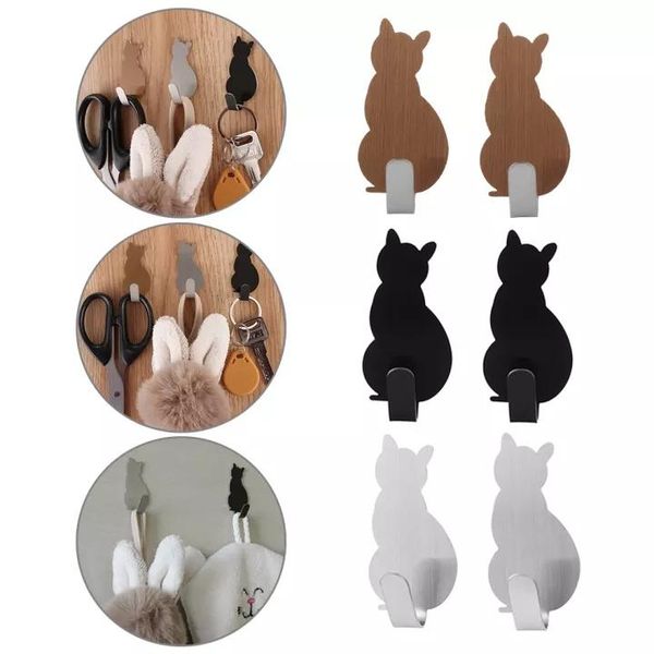 2pcs self-adhesive cat shaped hook storage holder nail hooks wall mounted hat coat key decoration & rails
2pcs self-adhesive cat shaped hook storage holder nail hooks wall mounted hat coat key decoration & rails