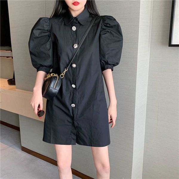 summer fashion shirt dress half puff sleeve slim es sweet gril student short vestidos 210529, Black;gray
summer fashion shirt dress half puff sleeve slim es sweet gril student short vestidos 210529, Black;gray