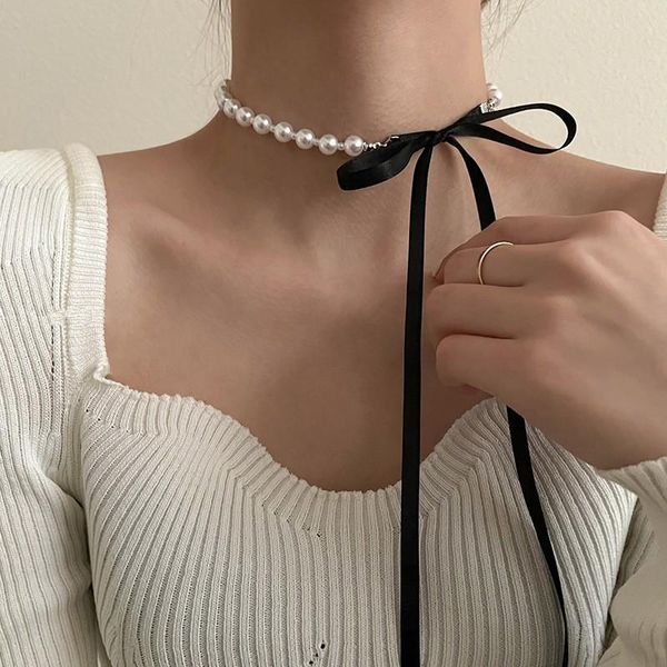 chokers girls korea black velvet bow ribbon necklace simple bowknot plush pearl clavicle chain collar choker for women gothic jewelry, Golden;silver
chokers girls korea black velvet bow ribbon necklace simple bowknot plush pearl clavicle chain collar choker for women gothic jewelry, Golden;silver