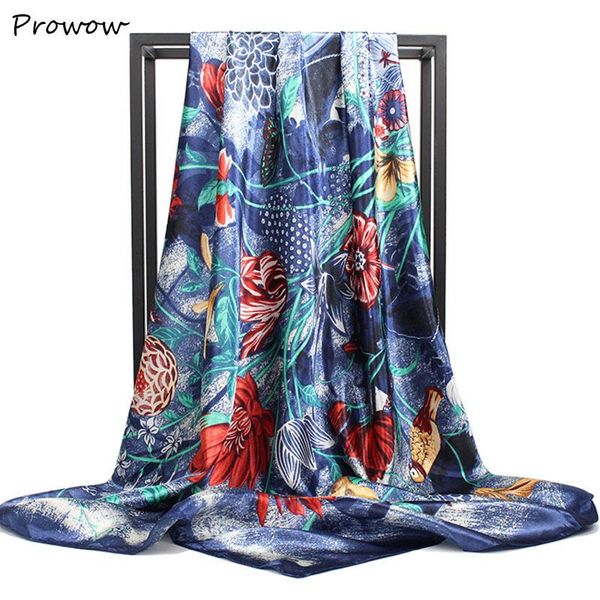 scarves 90*90cm silk scarf women flower handkerchief hair bandana floral neck foulard square head fj194, Blue;gray
scarves 90*90cm silk scarf women flower handkerchief hair bandana floral neck foulard square head fj194, Blue;gray