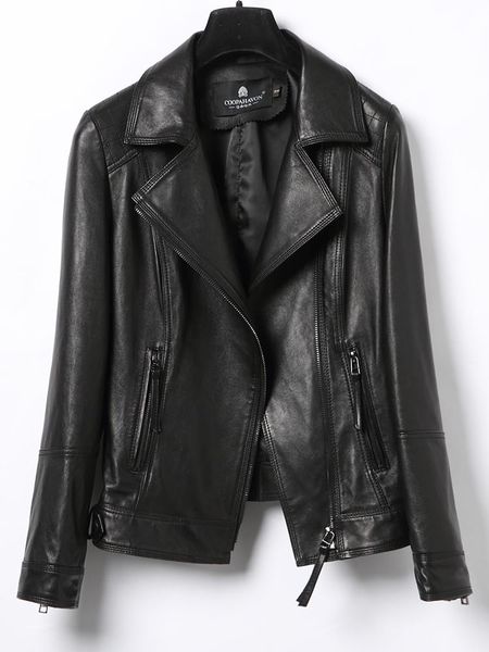 women's leather & faux sheepskin real women 200% jacket biker coat plus size spring autumn chaqueta cuero mujer cn297p02 pph522, Black
women's leather & faux sheepskin real women 200% jacket biker coat plus size spring autumn chaqueta cuero mujer cn297p02 pph522, Black