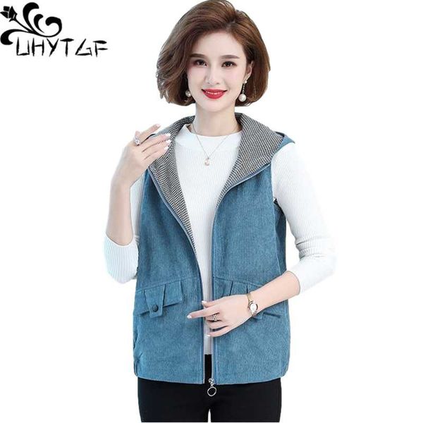women's vests uhytgf corduroy spring autumn for women hooded sleeveless female jacket elegant mother short 5xl plus size waistcoat 1460, Black;white
women's vests uhytgf corduroy spring autumn for women hooded sleeveless female jacket elegant mother short 5xl plus size waistcoat 1460, Black;white