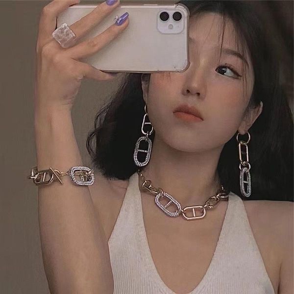 chains fashion luxury rhinestone thick chain pig nose clavicle choker necklace temperament contrast color exquisite, Silver
chains fashion luxury rhinestone thick chain pig nose clavicle choker necklace temperament contrast color exquisite, Silver