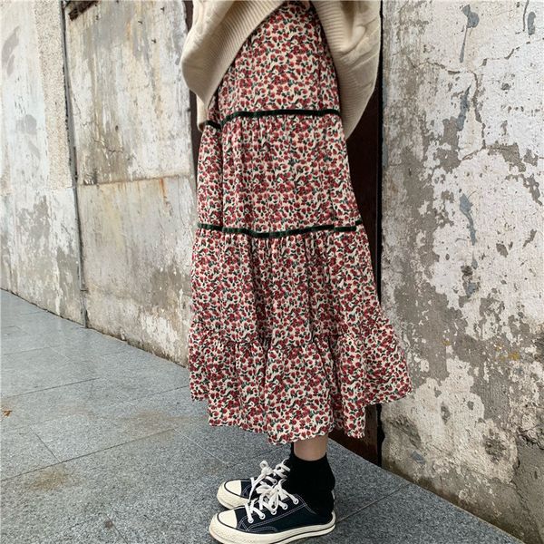 skirts elastic-waist print floral chic slender high waist loose all match fresh stylish women retro long skirts, Black
skirts elastic-waist print floral chic slender high waist loose all match fresh stylish women retro long skirts, Black