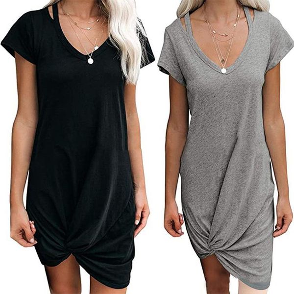 women's swimwear 2021 summer style shoulder strap v-neck short-sleeved knotted t-shirt dress clothing, White;black
women's swimwear 2021 summer style shoulder strap v-neck short-sleeved knotted t-shirt dress clothing, White;black