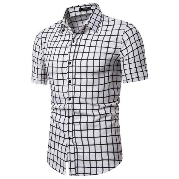 plaid short-sleeved shirt summer wear slim fit casual selling youth shirts men plus size breathable stylish mens blouse men's, White;black
plaid short-sleeved shirt summer wear slim fit casual selling youth shirts men plus size breathable stylish mens blouse men's, White;black