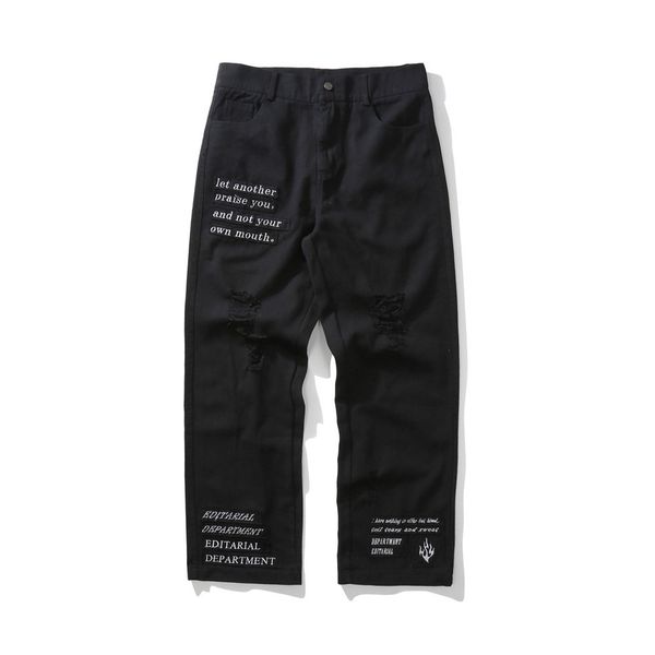 pants fashionable the pasted cloth letter printing hole casual men's brand loose straight street trend, Black
pants fashionable the pasted cloth letter printing hole casual men's brand loose straight street trend, Black