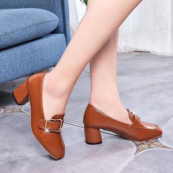 british style metal buckle women pumps patent leather thick high heels shoes woman vintage square toe ladies office dress, Black
british style metal buckle women pumps patent leather thick high heels shoes woman vintage square toe ladies office dress, Black