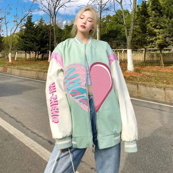 women's jackets baseball bomber heart jacket women oversized vintage harajuku streetwear korean style zipper spring and autumn loose co, Black;brown
women's jackets baseball bomber heart jacket women oversized vintage harajuku streetwear korean style zipper spring and autumn loose co, Black;brown