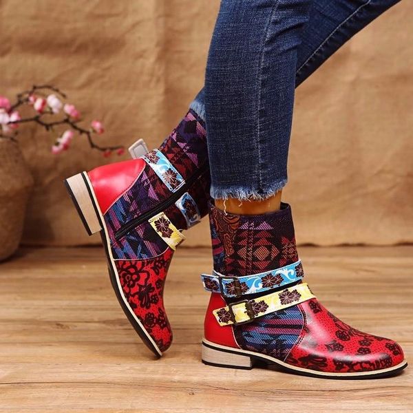 boots bohemia ladies low heels casual fashion printed belt buckle fretwork women shoes, Black
boots bohemia ladies low heels casual fashion printed belt buckle fretwork women shoes, Black