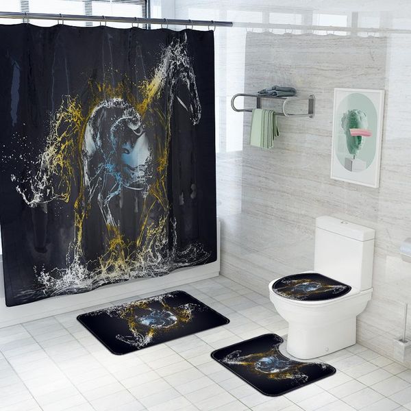 abstract horse printed bathroom shower curtain and rug sets art carpet lid toilet cover non-slip mat bath curtains
abstract horse printed bathroom shower curtain and rug sets art carpet lid toilet cover non-slip mat bath curtains