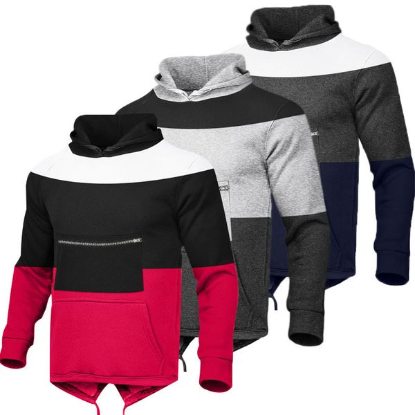 fashion fleece winter outdoor sports leisure color matching men's hooded pullover hoodies, Black
fashion fleece winter outdoor sports leisure color matching men's hooded pullover hoodies, Black