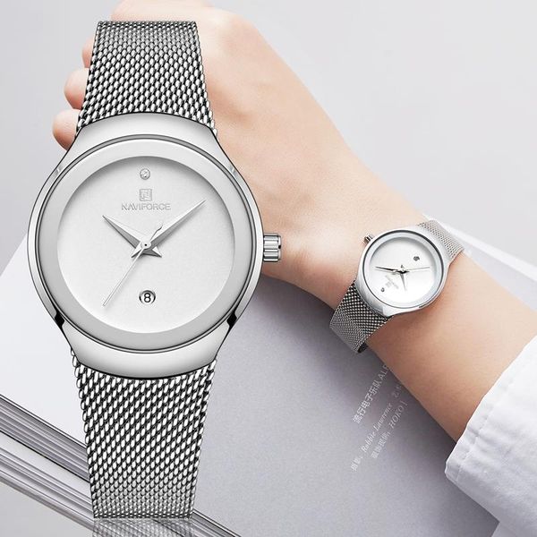 women watches naviforce female fashion analog quartz watch ladies simple ultra-thin silver white wrist wristwatches, Slivery;brown
women watches naviforce female fashion analog quartz watch ladies simple ultra-thin silver white wrist wristwatches, Slivery;brown