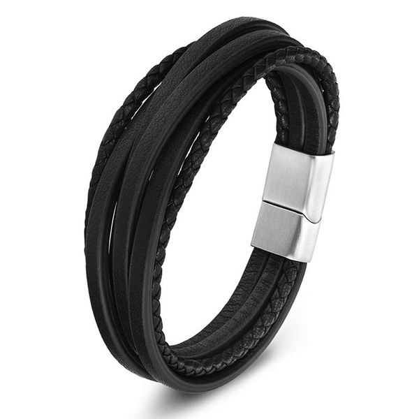 charm bracelets black multilayer genuine leather bracelet stainless steel knot braid rope chain for women mens gift, Golden;silver
charm bracelets black multilayer genuine leather bracelet stainless steel knot braid rope chain for women mens gift, Golden;silver