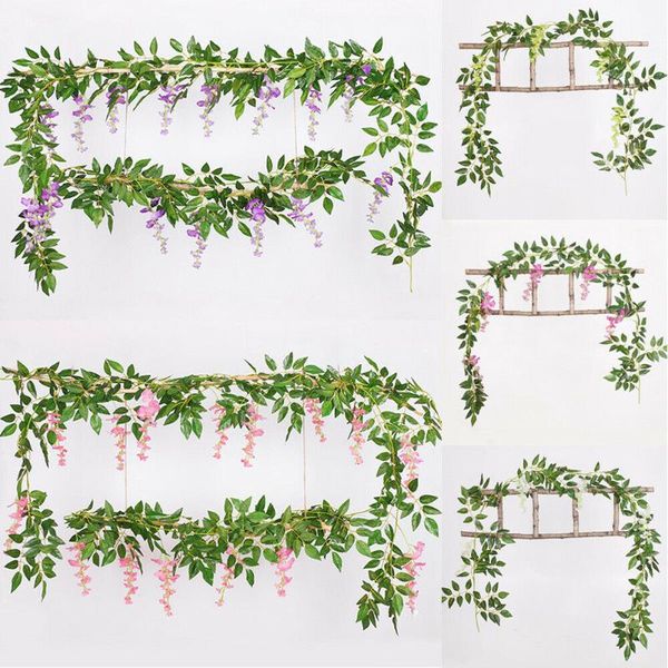 artificial wisteria vine garland plants foliage outdoor garden home trailing-flower fake flower wall hanging deco decorative flowers & wreat
artificial wisteria vine garland plants foliage outdoor garden home trailing-flower fake flower wall hanging deco decorative flowers & wreat