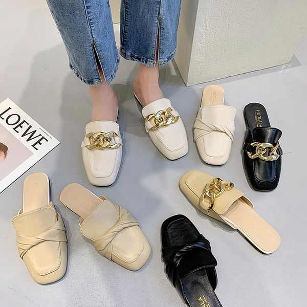 slippers women mules shoes 2021 summer slip on pu leather flats female slides loafers spring closed toe, Black
slippers women mules shoes 2021 summer slip on pu leather flats female slides loafers spring closed toe, Black