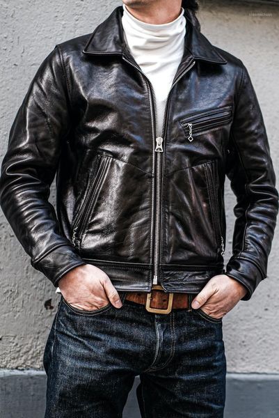 men's leather & faux yr.luxury italy tanned horsehide wax jacket.tea core vintage coat.classic rider clothes.super, Black
men's leather & faux yr.luxury italy tanned horsehide wax jacket.tea core vintage coat.classic rider clothes.super, Black