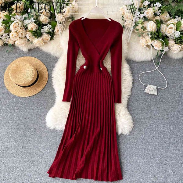 a-line winter dresses solid v neck knitted elegant retro vestidos high waist autumn korean long dress women 18884 210415, Black;gray
a-line winter dresses solid v neck knitted elegant retro vestidos high waist autumn korean long dress women 18884 210415, Black;gray
