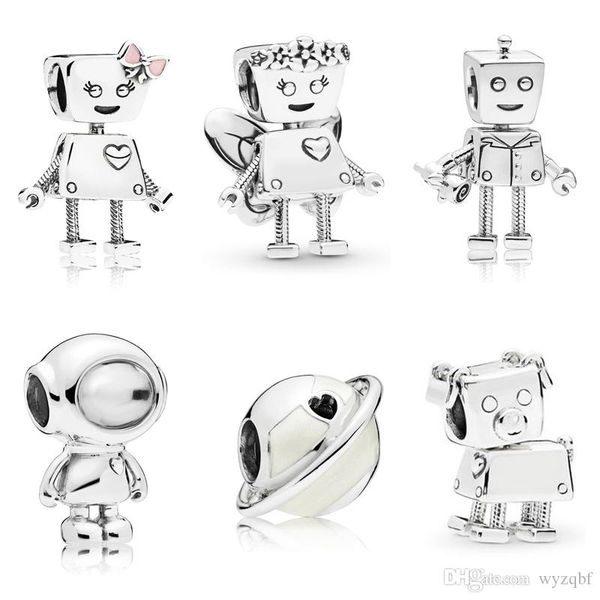 925 sterling silver robot lovely astronaut charm fit original pandora charms bracelet bangle necklace european jewelry making gift, Black
925 sterling silver robot lovely astronaut charm fit original pandora charms bracelet bangle necklace european jewelry making gift, Black