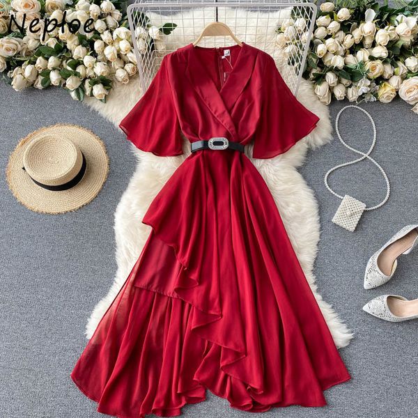 neploe v neck short sleeve pullover dress women hogh waist hip sashes long vestidos holiday bohemian solid slim robe summer 210423, Black;gray
neploe v neck short sleeve pullover dress women hogh waist hip sashes long vestidos holiday bohemian solid slim robe summer 210423, Black;gray