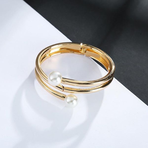 bangle womens pearl fashion jewelry simple multilayer line geometric gold bracelet for gifts3194, Black
bangle womens pearl fashion jewelry simple multilayer line geometric gold bracelet for gifts3194, Black