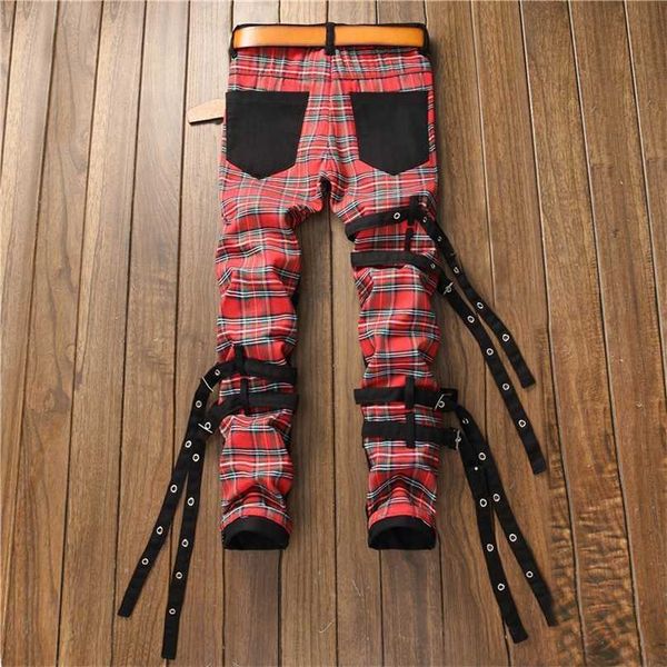men's scotland plaid patchwork cross slim straight jeans trendy bandage denim pants high street fashion elasticity size 38 211108, Blue
men's scotland plaid patchwork cross slim straight jeans trendy bandage denim pants high street fashion elasticity size 38 211108, Blue