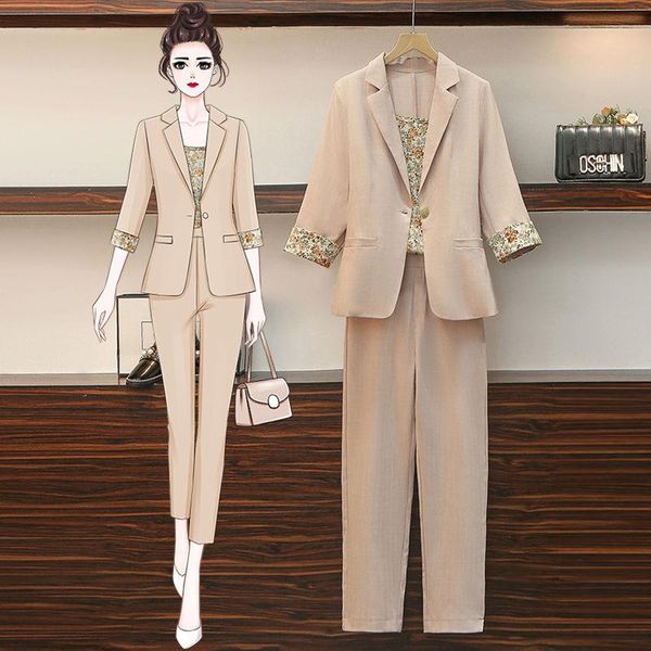 women's two piece pants business suit women 's 2021 summer fashion slim fit temperament coat western style skinny three -, White
women's two piece pants business suit women 's 2021 summer fashion slim fit temperament coat western style skinny three -, White
