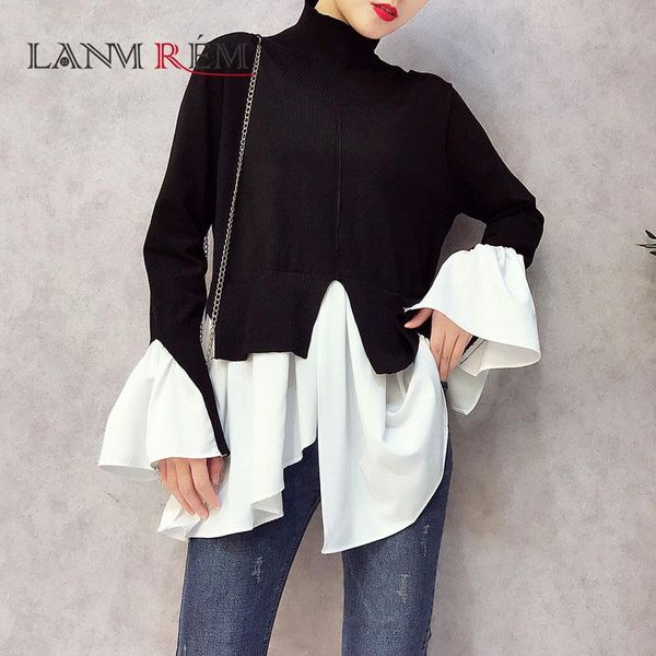 pattern o-neck flare sleeve irregular knitting pullover solid color fake two pieces women fashion b98701 women's sweaters, White;black
pattern o-neck flare sleeve irregular knitting pullover solid color fake two pieces women fashion b98701 women's sweaters, White;black