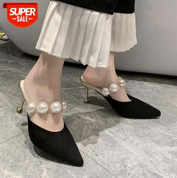 pointed pearl half slippers women korean style shallow mouth slimming outer wear stiletto muller high-heeled sandals #8y9q, Black
pointed pearl half slippers women korean style shallow mouth slimming outer wear stiletto muller high-heeled sandals #8y9q, Black