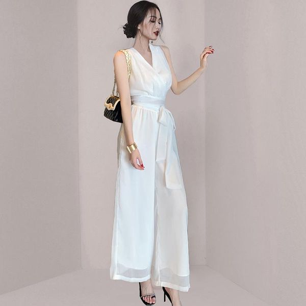 women's two piece pants fashion suits 2021 summer ladies v neck sleeveless vest chiffon short + wide leg full length 2 pieces sets, White
women's two piece pants fashion suits 2021 summer ladies v neck sleeveless vest chiffon short + wide leg full length 2 pieces sets, White