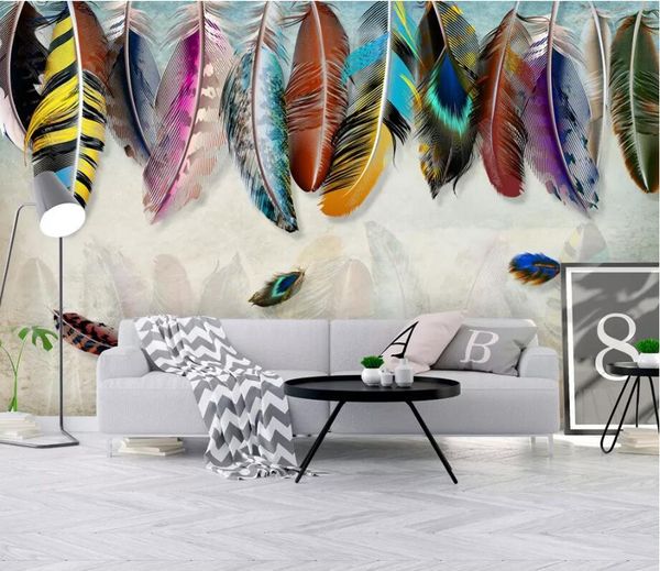 wallpapers cjsir custom wallpaper murals american minimalist fashion colorful hand-painted feathers texture art wall papel de parede
wallpapers cjsir custom wallpaper murals american minimalist fashion colorful hand-painted feathers texture art wall papel de parede