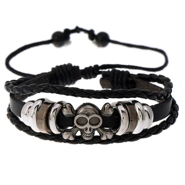 punk rock hiphop black leather bracelet alloy skeleton bone charm multilayer wrap bangle wristband gothic fashion jewelry bracelets, Golden;silver
punk rock hiphop black leather bracelet alloy skeleton bone charm multilayer wrap bangle wristband gothic fashion jewelry bracelets, Golden;silver