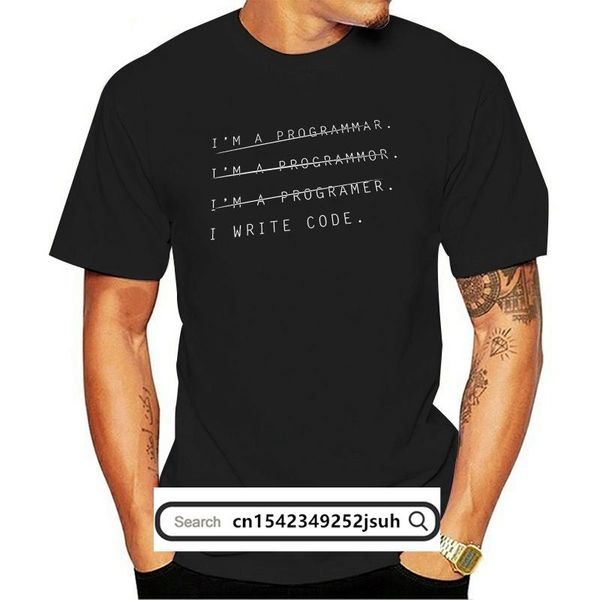 men's t-shirts camiseta masculina mais recente eu sou um programador, escrevo código -camiseta engraçado da ciência computação, White;black
men's t-shirts camiseta masculina mais recente eu sou um programador, escrevo código -camiseta engraçado da ciência computação, White;black