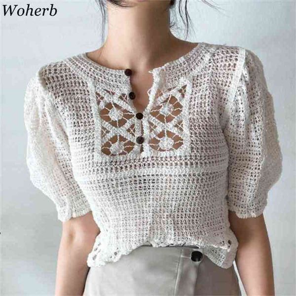 summer knitted hollow thin sweaters women short puff sleeve v-neck casual fashion korean elegant ladies pullovers 210519, White;black
summer knitted hollow thin sweaters women short puff sleeve v-neck casual fashion korean elegant ladies pullovers 210519, White;black