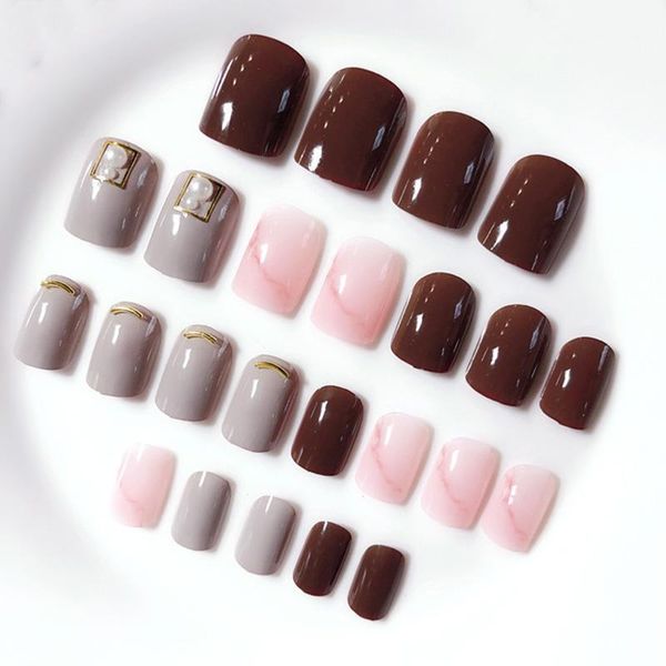 24pcs ladies fake nails beads marble texture manicure decoration decals diy false sswell1, Black
24pcs ladies fake nails beads marble texture manicure decoration decals diy false sswell1, Black